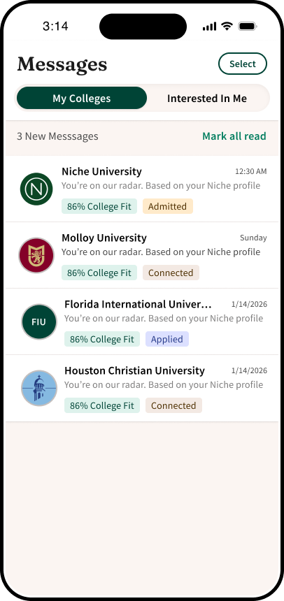 Primary inbox list